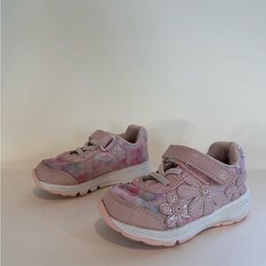 Stride Rite Light Up Pink Floral Baby Shoes